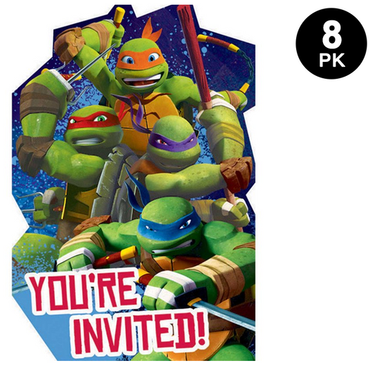 Teenage Mutant Ninja Turtles Postcard Invitations 8 Pack with Envelopes Seals Mini Stickers