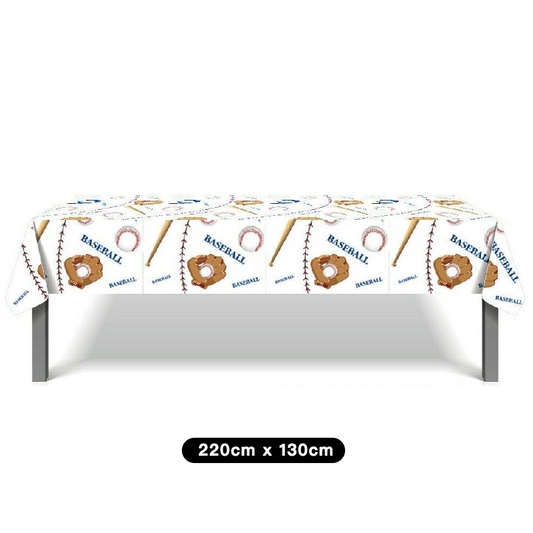 Baseball Theme Table Cover Tablecloth Plastic 220cm x 130cm