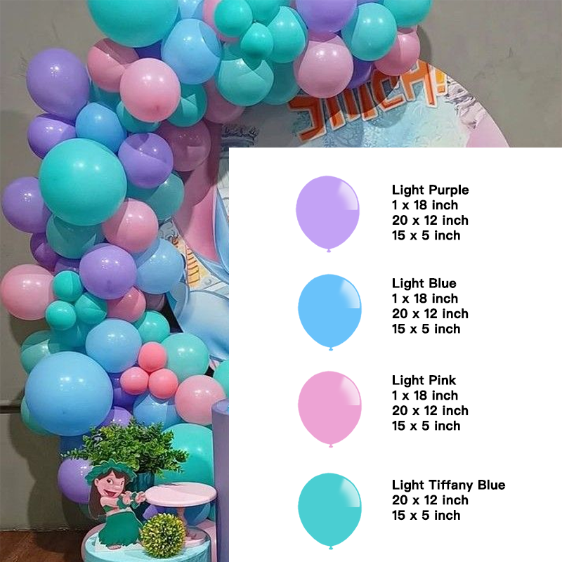 Pastel Purple Pink Tiffany Blue Balloon Garland Kit | Suitable for Stitch Theme Birthday Party