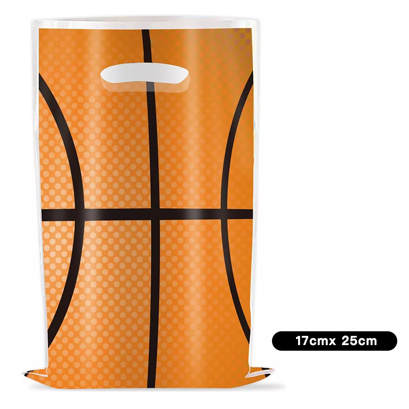 Basketball Theme Gift Loot Bags Plastic 10 Pack