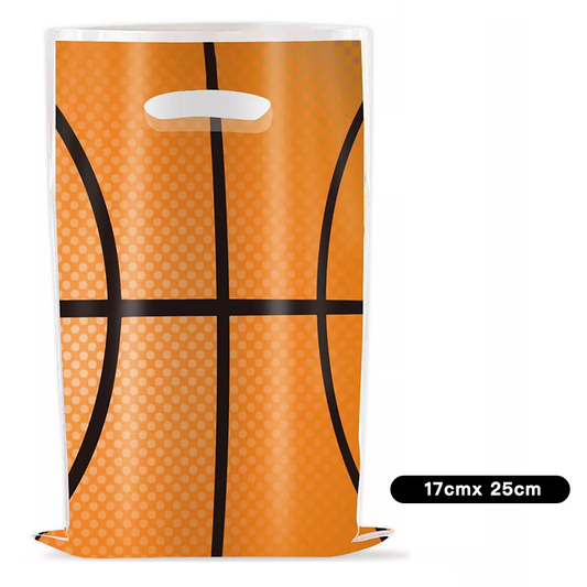 Basketball Theme Gift Loot Bags Plastic 10 Pack