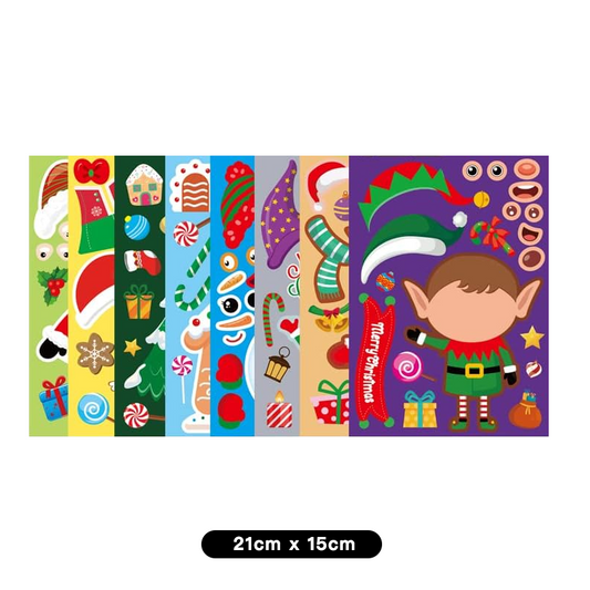 Christmas DIY Stickers for Kids Xmas Party 8 Sheets