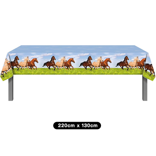 Horse Racing Cowboy Theme Table Cover 220cm x 130cm