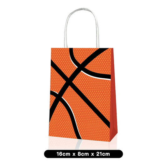 Basketball Theme Paper Gift Bags with Handle 12 Pack
