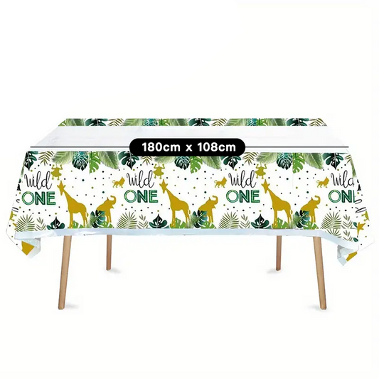 Wild One Jungle Table Cover Tablecloth Plastic 180x108cm