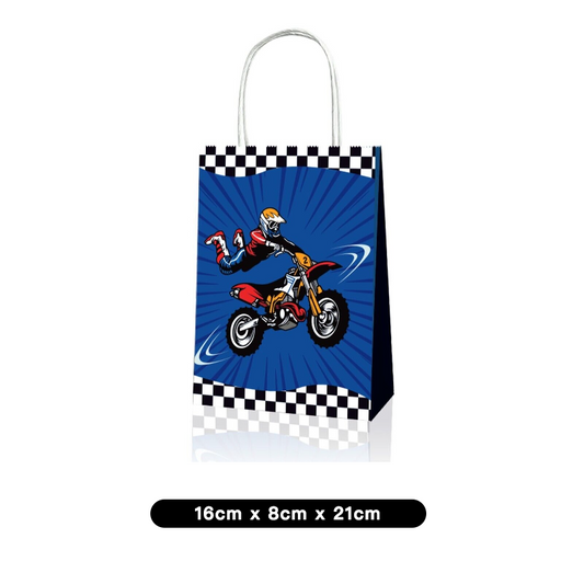 Motorcycle Paper Gift Bags with Handles 12 Pack