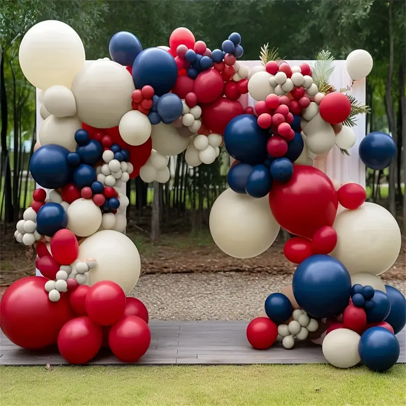 Navy Blue Red Sand White Gold Balloon Garland Kit | Suitable for Superhero Themed Party
