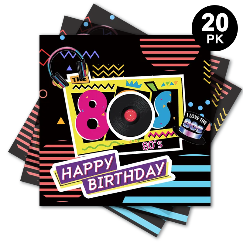 Back to The 80's Luncheon Napkins 20 Pack