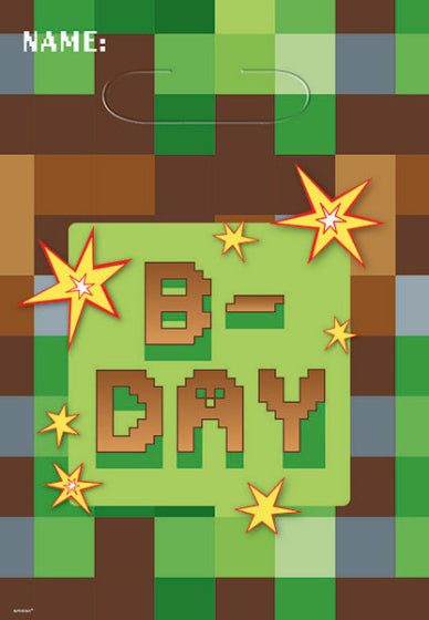 TNT Party! Pixel Game Plastic Gift Loot Bags 8 Pack