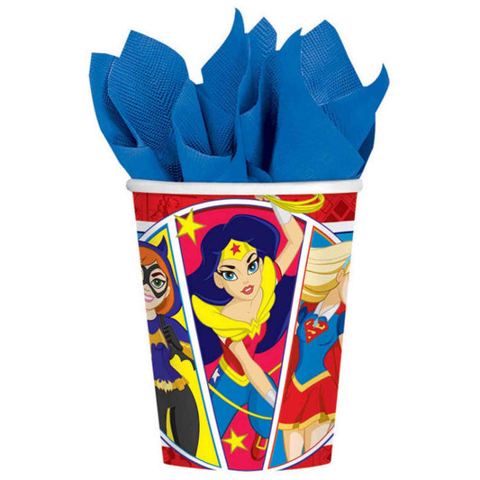 DC Superhero Girls 266ml 9oz Paper Cups 8 Pack