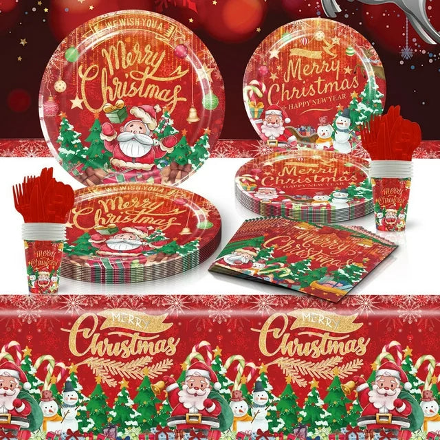 Christmas 17cm Paper Plates Round 10 Pack