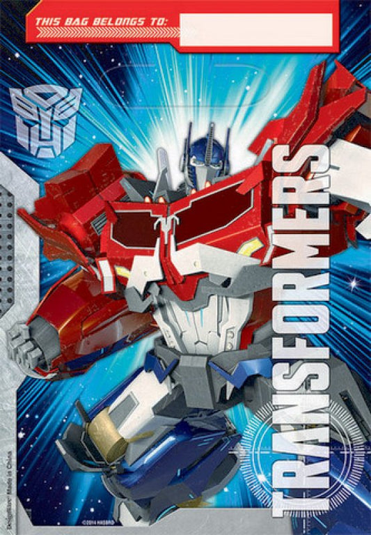 Transformers Core Theme Plastic Gift Loot Bags 8 Pack