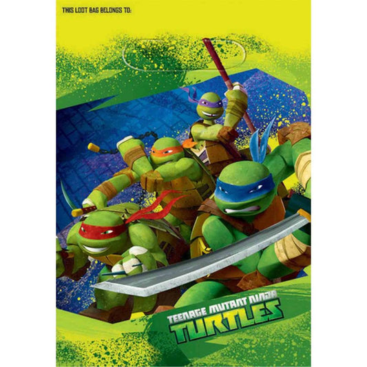 Teenage Mutant Ninja Turtles Theme Gift Loot Bags Plastic 8 Pack