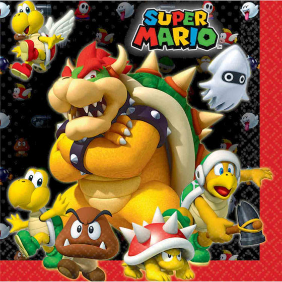 Super Mario Brothers Lunch Napkins 16 Pack