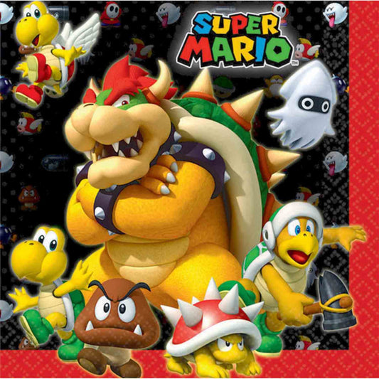 Super Mario Brothers Lunch Napkins 16 Pack