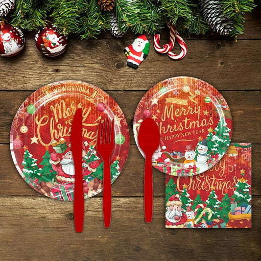 Christmas 23cm Paper Plates Round 10 Pack