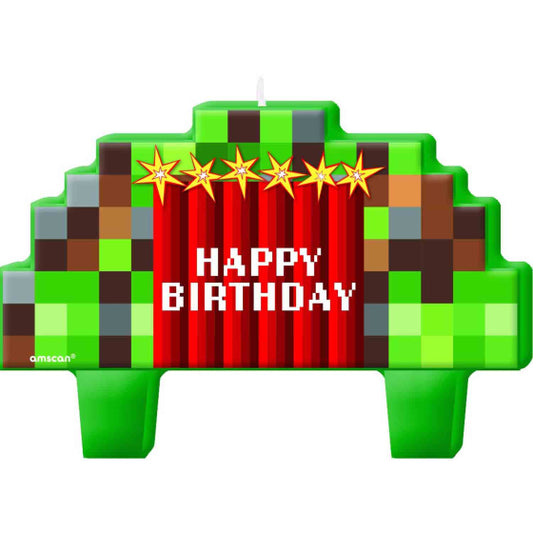TNT Party! Pixel Game Birthday Candle Set 4 Pack