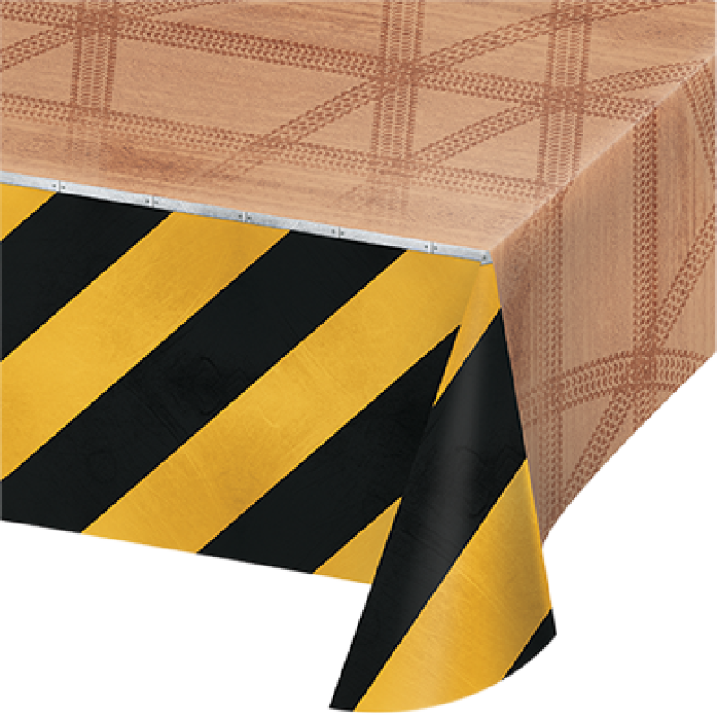 Big Dig Construction Plastic Tablecloth Table Cover 259cm x 137cm