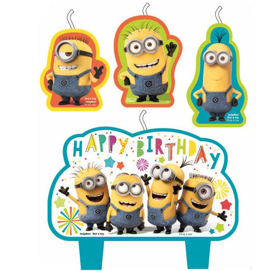 Despicable Me Minions Birthday Candle Set 4 Pack