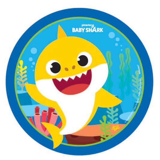 Baby Shark 17cm 7 inch Round Paper Plates 8 Pack