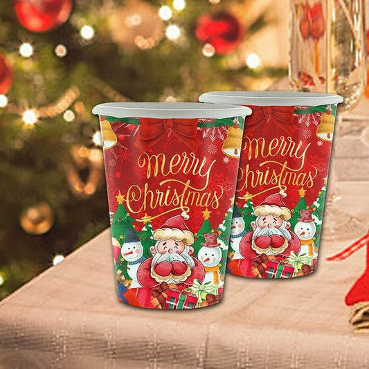 Christmas 266ml Paper Cups 10 Pack