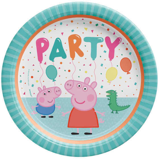 Peppa Pig 9 inch Round Paper Plates 8 Pack