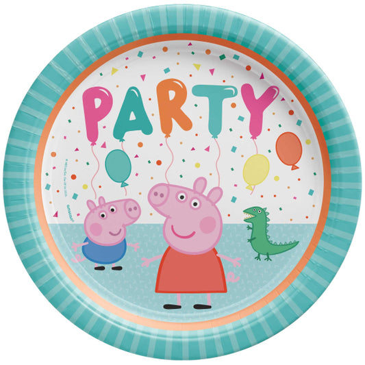 Peppa Pig 9 inch Round Paper Plates 8 Pack