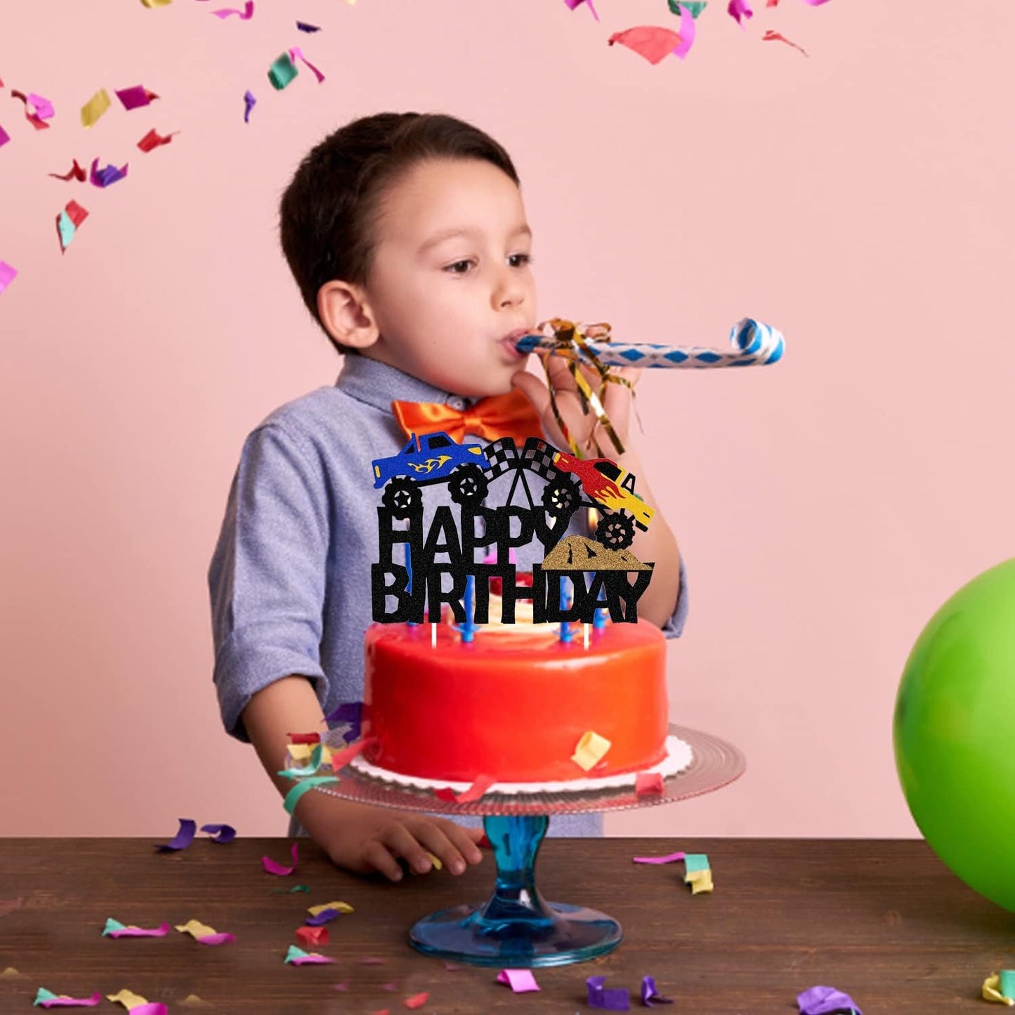 Monster Truck Theme Birthday Cake Topper