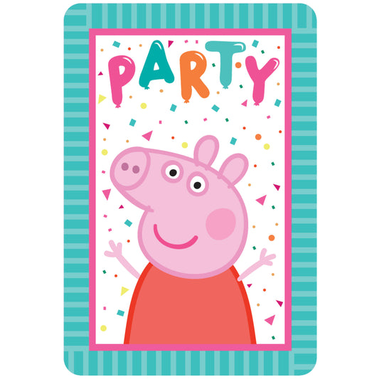 Peppa Pig Confetti Party Postcard Invitations 8 Pack with Envelopes Seals Mini Stickers
