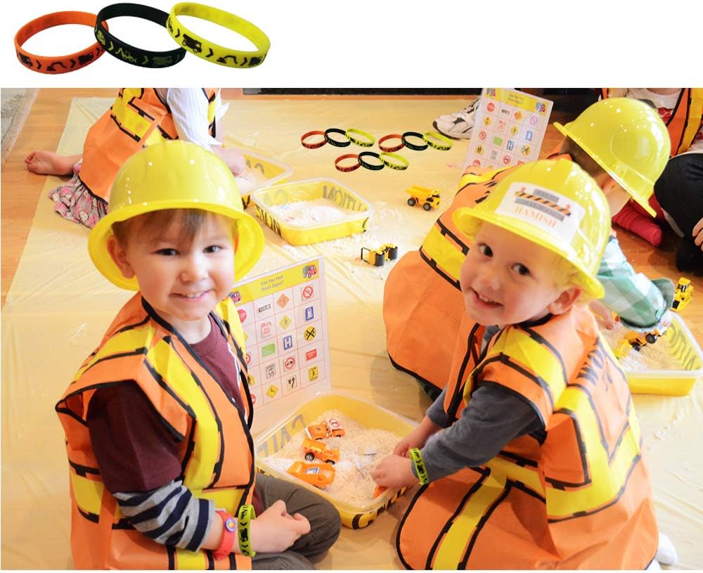 Construction Trucks Silicone Bracelets Rubber Wristbands 12 Pack