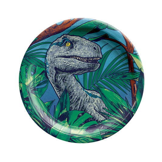 Jurassic Into The Wild 7 inch Round Paper Plates 8 Pack