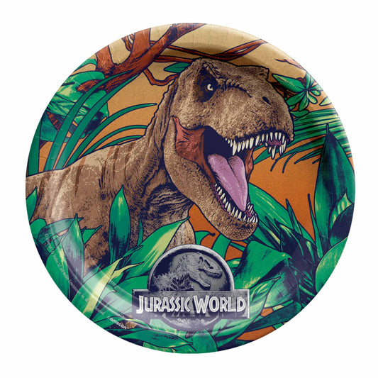 Jurassic Into The Wild 9 inch Round Paper Plates 8 Pack