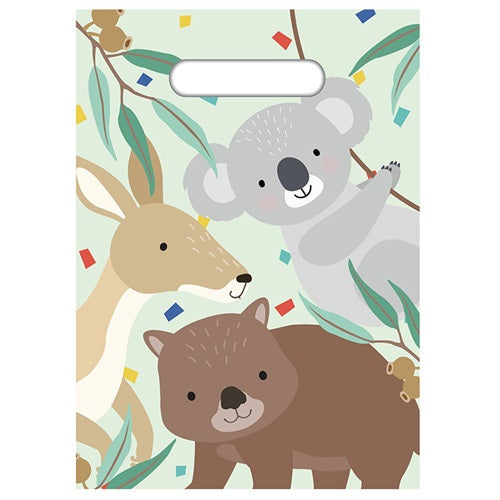Australiana Koala Wombat Gift Loot Bags Plastic 8pk