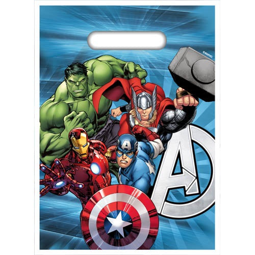 Marvel Avengers Theme Plastic Gift Loot Bags 8 Pack