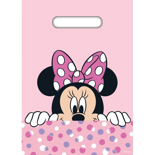 Minnie Mouse Plastic Gift Loot Bags 8 Pack
