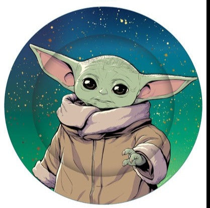 Star Wars The Mandalorian 9 inch Paper Plates Round 8 Pack