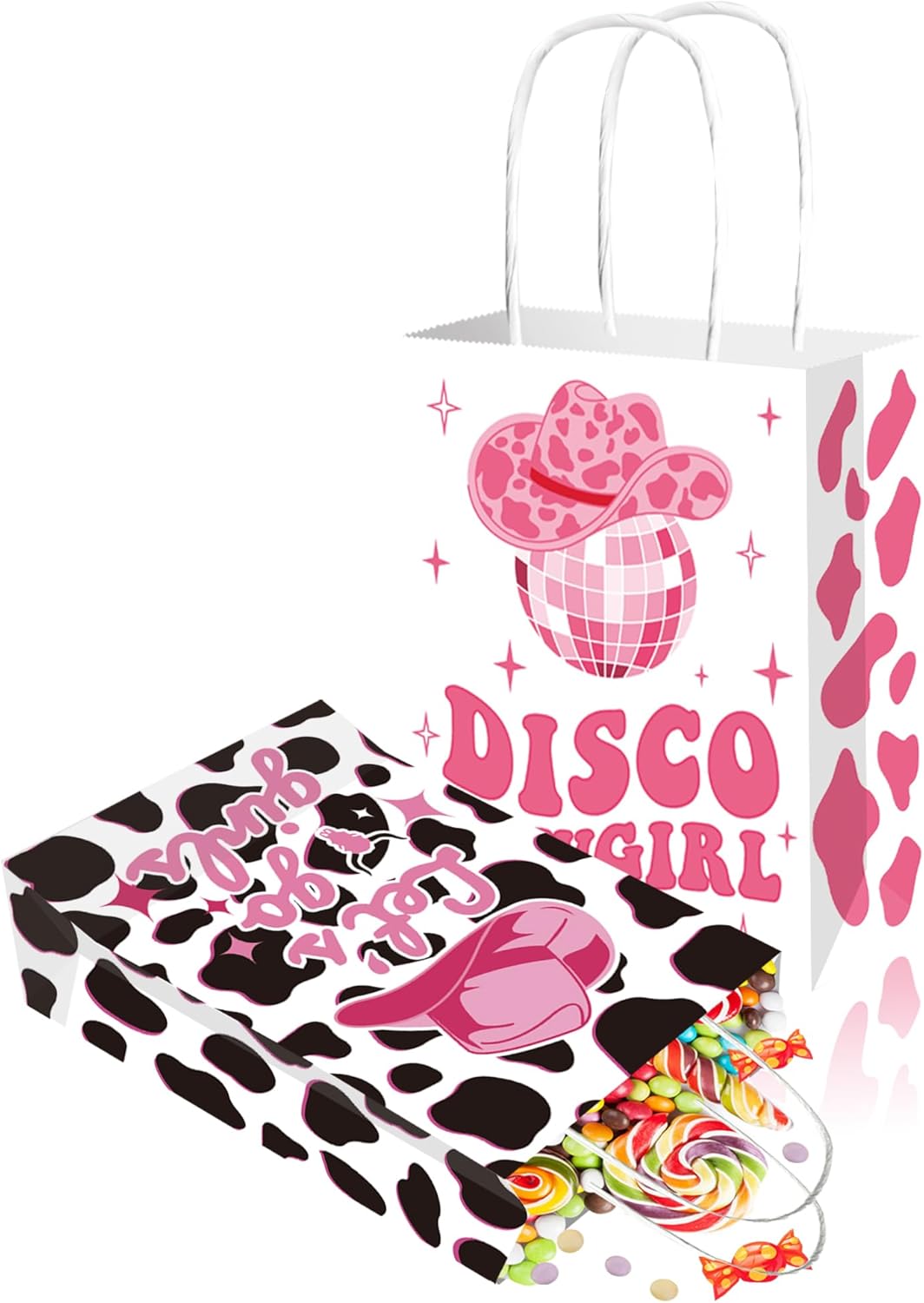 Disco CowGirl Paper Gift Bags with Handles (Pack of 12)