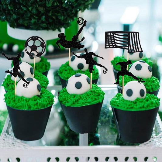Soccer Player Cutout Cupcake Toppers 12 Pack