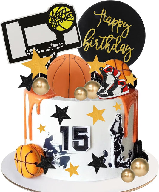 Basketball Theme Birthday Cake Topper Decorating Set 22pcs