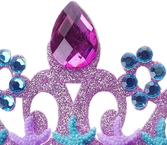 Mermaid Princess Headband Rhinestones Birthday Crown Tiaras & Sash