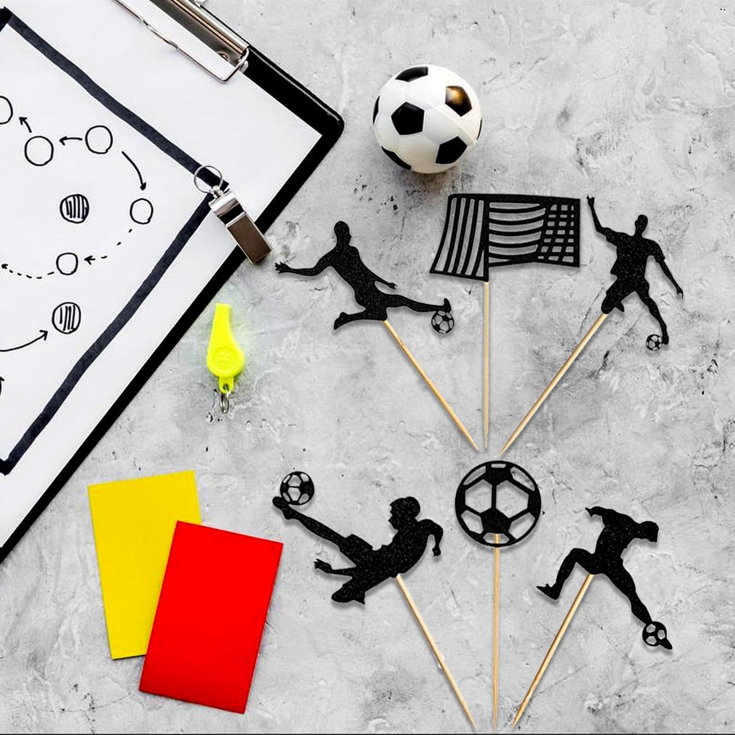 Soccer Player Cutout Cupcake Toppers 12 Pack