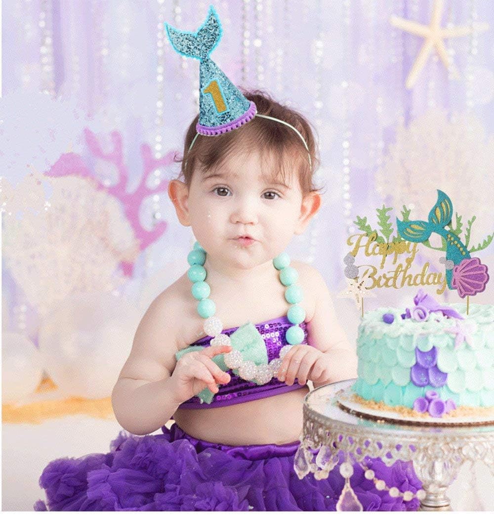 Glitter Mermaid Tail Under the Sea Birthday Cake Topper