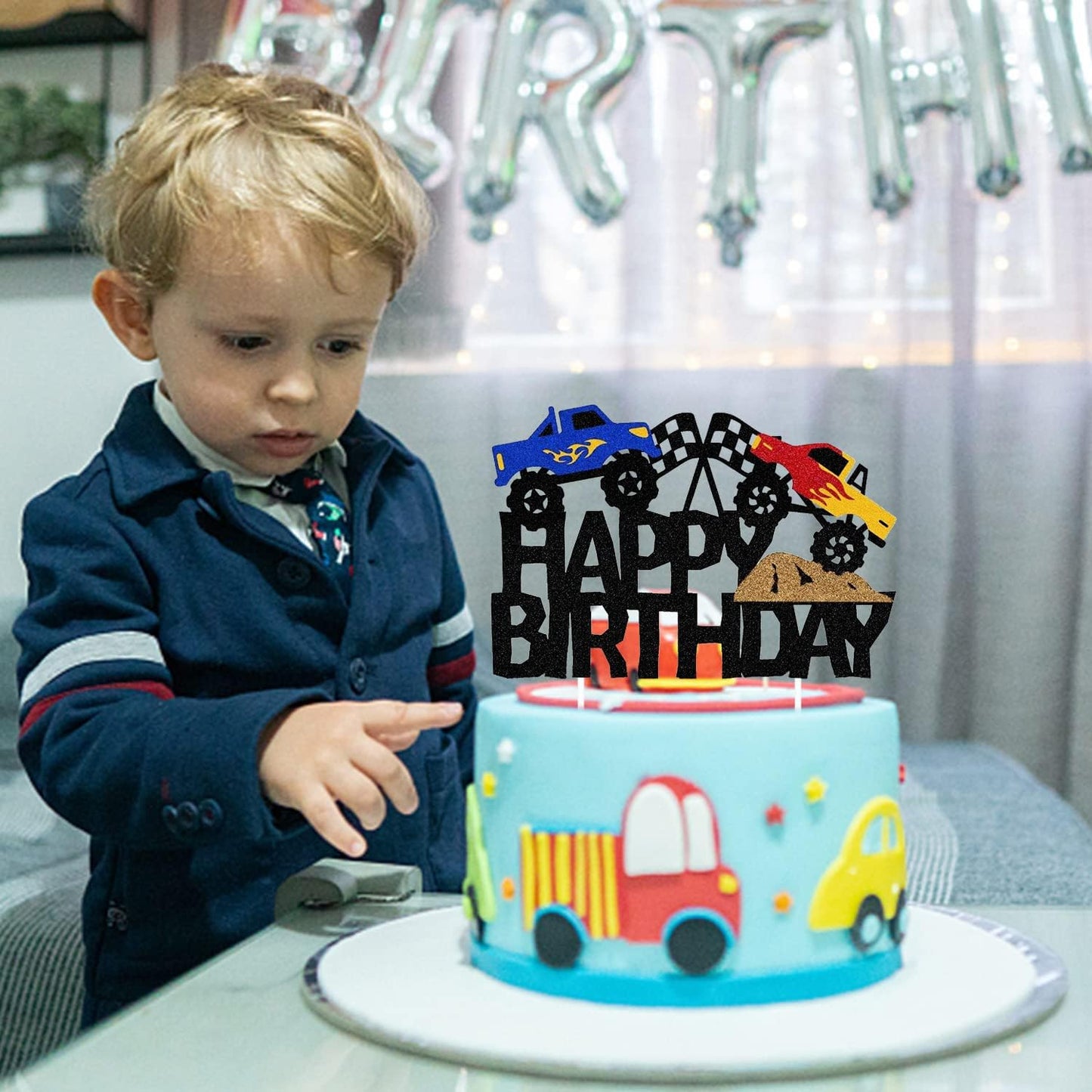 Monster Truck Theme Birthday Cake Topper