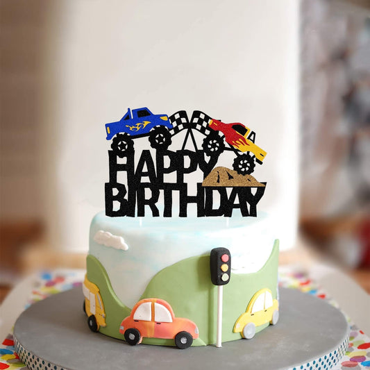 Monster Truck Theme Birthday Cake Topper