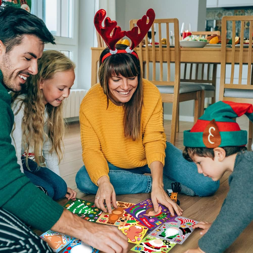 Christmas DIY Stickers for Kids Xmas Party 8 Sheets