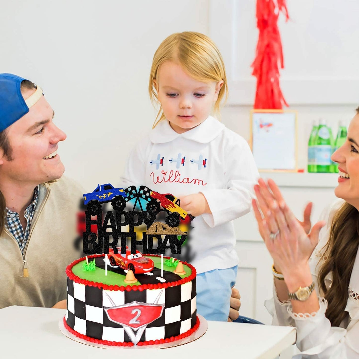 Monster Truck Theme Birthday Cake Topper