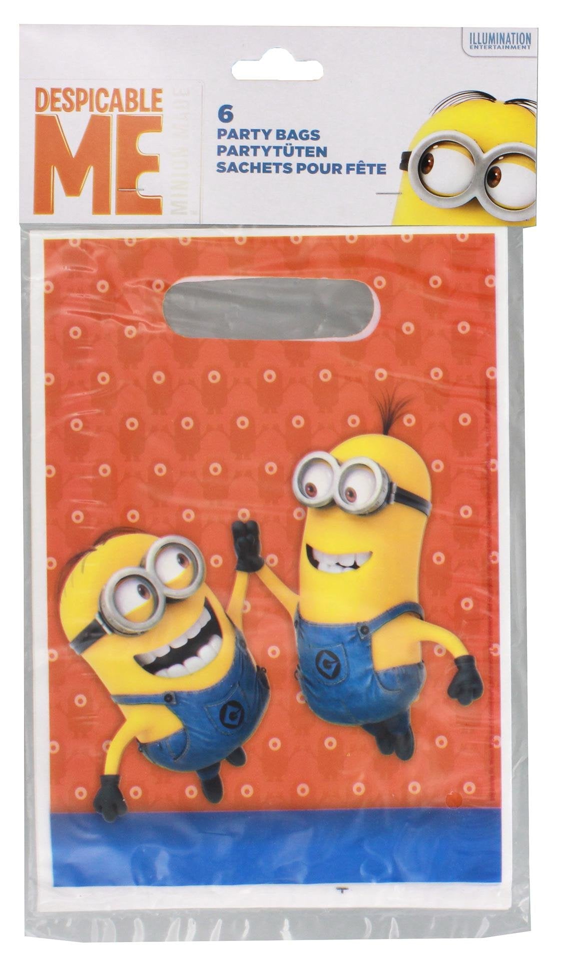 Despicable Me Minions Plastic Loot Bags 8 Pack