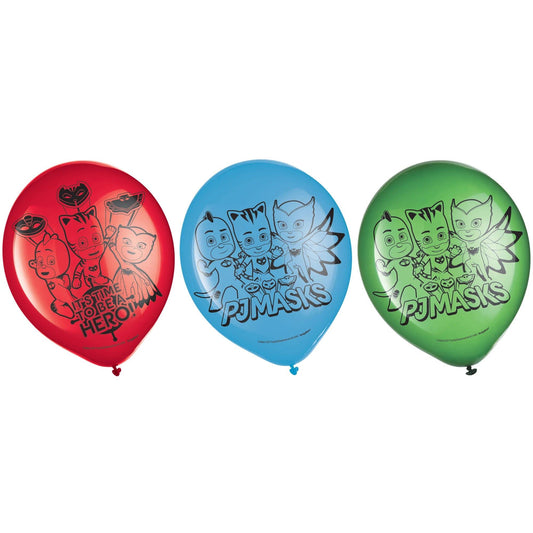 PJ Masks Happy Birthday Latex Balloons 6 Pack