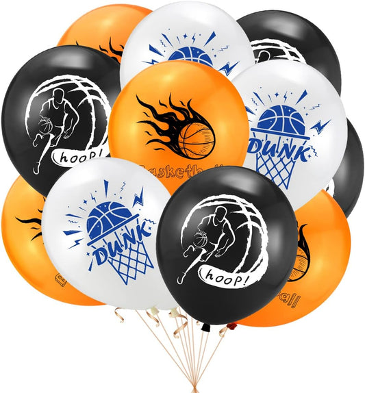 Basketball Shaped Foil Latex Balloons 20 Pack