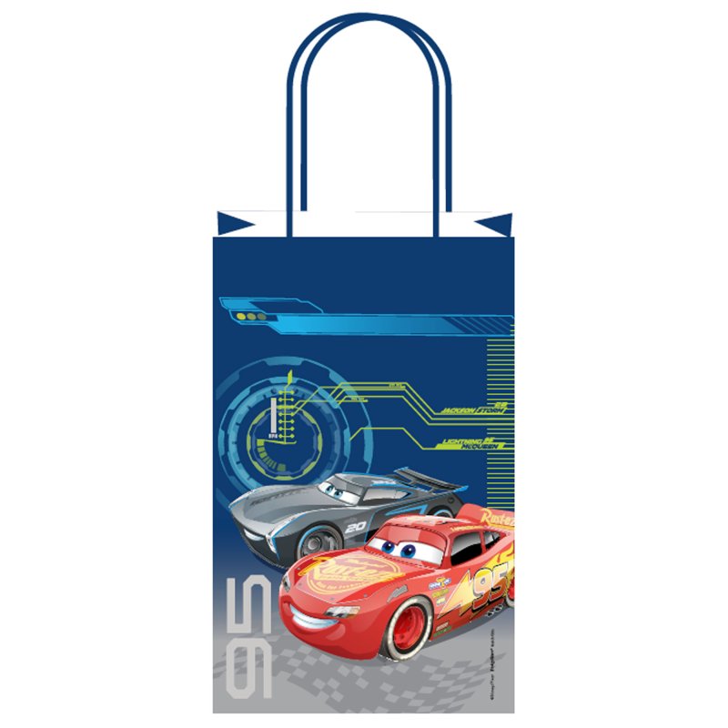 Cars 3 Lightning McQueen Theme Paper Kraft Gift Bags with Handle 8 Pack